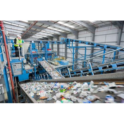 Recycling plant worker